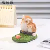 Presente Criativo Pastoral Coruja Coelho Fofo Decoração de Mesa para Casa Pequenos Enfeites Animal de Resina Suporte para Celular
