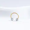 Explotaciones Transfronterizas Diamante Bola Clavo de Oreja 2025 Super Destello Tendencia Acero de Titanio de Alta Calidad Tipo C Clavo de Oreja Clavo de Nariz Aro de Oreja Pendientes