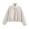 Atacado de roupas femininas transfronteiriças 2026 AliExpress mais vendido moda casual manga longa gola alta macia jaqueta bomber