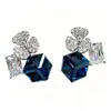 Pendientes Nuevos de Plata S925 para Mujer Otoño e Invierno, Pendientes de Cristal Swarovski Maillard, Pendientes de Alta Gama con un Diseño de Lujo Ligero