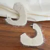 Nuevos Pendientes Tejidos Degradados de Otoño e Invierno Transfronterizos Maillard Tridimensionales Retro Nicho Temperamento Versátil Pendientes de Clip para Oreja