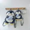 Nova Bolsa de Pelúcia Fofa de Pinguim de Desenho Animado Segurando um Peixe, Boneca Super Fofa para Meninas, Mochila de Estudante, Mochila Pequena Infantil