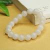 Pulsera de Jade de Seda Dorada Natural Ai Yu Pulsera de Perlas Redondas de Jade Blanco Joyería Vintage Fábrica al por Mayor Dropshipping S3121407