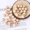 Cuentas de Madera Grabadas Multicolor, Cuentas Sueltas, Cuentas Redondas de Madera Natural Impresas Vintage, Accesorios Materiales para Pulsera Collar DIY