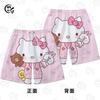 Pantalones Casuales de Dibujos Animados Lindos Kt Hello Kitty de Venta Caliente Transfronteriza Estampado 3D Versátiles Modernos Ajustados Cinco Cuartos