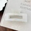 Presilha de Tubarão Quadrada Simples Versátil em Acetato com Padrão de Mármore Estilo Coreano para Acessório de Cabelo Feminino