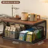 Estante de almacenamiento simple retro para escritorio del hogar, portavasos para mesa de comedor, organizador de tazas para snacks para sala de estar, estante multicapa para escritorio de oficina