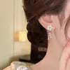 Pendientes de Borla de Flor con Incrustaciones de Diamantes Súper Brillantes, Dulces y Suaves, Estilo Francés, Nicho, Versátiles para Viajes, Pendientes Elegantes
