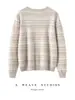 Estilo Coreano Estilo Perezoso Rayas Finas Tejido de Cachemira para Mujer Nuevo Abrigo de Otoño e Invierno Cárdigan Holgado Adelgazante