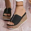 Sandálias de Verão Europeias e Americanas Novas Plataforma Plataforma Peep Toe com Salto Anabela Feminino Salto Ultra Alto Fundo Grosso Tamanho Plus 43 Sandálias Femininas