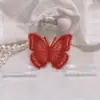 Parche de Tela de Organza Bordado 3D de Mariposa de Doble Capa de Color Sólido Parche Decorativo de Mariposa de Malla para Ropa Accesorio de Mariposa