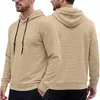 Sudadera con capucha y cordón para hombre de Amazon transfronterizo, textura de cuadros pequeños, sudadera con capucha casual de manga larga, top deportivo