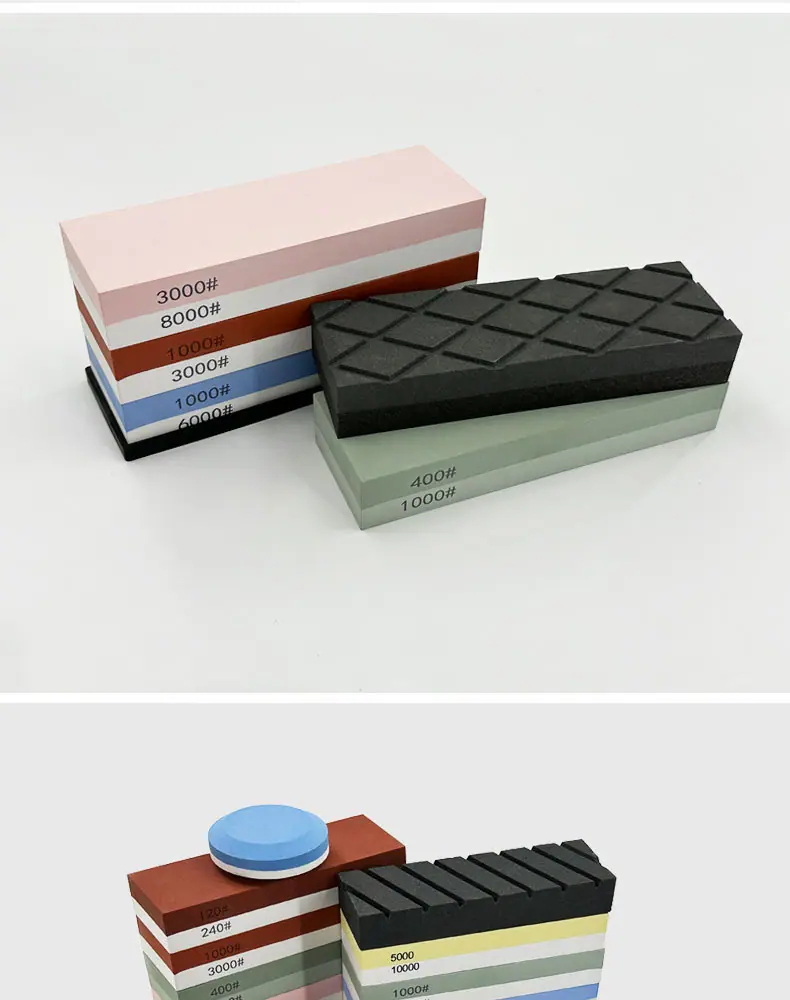 白刚玉双面磨刀石，精磨油石，细磨sharpening stone，家用厨房户外油石磨刀石，180X60X30MM,120#240#400#600#800#1000#1500#2000#3000#4000#5000#6000#7000#8000#9000#10000#,20000#硅胶底座，硅胶垫，刀夹定位器 防滑垫，竹木底座，修正石，黑色带槽槽石，荡刀布，荡刀板，定向器，定角磨刀器 蜡块 防割手套 不锈钢底座 磨刀器，磨刀石套装，跨境外面油石，亚马逊油石，超精油石。精磨抛光，批发 地摊货源 跑江湖 多功能 包邮 手动  定做 菜刀 大号 小号 开刃 磨刀神器 定角磨刀器 迷你条 磨石油石 砥石 磨刀石油石 商用 抛光油石 磨刀架 超细 粗磨 细磨 磨操刀剪刀 开刃 家用厨房户外油石 磨刀石塑料底座 白刚玉WA 氧化铁红 绿碳化硅GC 黑碳化硅C 铬钢玉PA 碳化硼 磨刀器 套装 单面 精磨粗磨细磨跨境外贸，精磨油石，粗磨，细磨，跑江湖 摆地摊 菜刀剪刀屠宰刀 大号小号油石 魔石 陶瓷免烧油石 批发工厂定制 厂家磨刀神器 定角 地摊货源 跑江湖 磨刀工具 磨刀石天然 磨刀架 迷你 陶瓷磨刀棒 商用磨刀石 knife 手持磨刀 磨刀石日本 磨刀石底座 砥石 粗磨 细磨 精磨 单面 迷你 金钢砂磨刀石 金刚沙磨石 180X60X15MM 180X60X30MM 红蓝白绿黄 精磨油石 细磨sharpening stone 家用厨房户外油石磨刀石 knife sharpener 浇筑磨刀石 镜面抛光 金刚石 200*70*30 210*70*20 210*75*25 Sharpending stone 单面油石 whetstone Blue/brown/green/yellow/white, etc(Customzied)
Knife/Scissors Polishing White Corundum white fused alumina