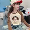 Camiseta Térmica de Felpa Cepillada para Niña Manga Larga Otoño/Invierno 2026 Nuevo Top Infantil Casual Capa Base Manga Raglán Moderna