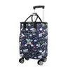Carrito pequeño para la compra del hogar rueda universal carrito de compras portátil bolso de mano bolsa de compras de papel de aluminio aislante bolsa con ruedas venta al por mayor