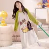 Pijama de franela para niñas, engrosado para otoño e invierno, de manga larga, ropa de dormir infantil, forro polar de coral, para niñas mayores, conjunto a juego para madre e hija