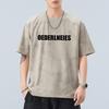 Conjunto Extraordinario Nuevo de Verano 2025 Camiseta de Manga Corta con Cuello Redondo para Hombre con Letra Estilo Wasteland Flor Quemada