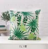 Funda de almohada de hoja verde tropical pintada a mano lino decoración del hogar nórdico funda de cojín para sofá funda de almohada al por mayor transfronterizo
