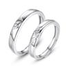 Anillos de Pareja de Joyería Internacional de Fujian y Guangdong Anillos de Promesa Abiertos Anillos de Estilo de Lujo Ligero para Mujeres Anillos de Plata Esterlina S925 de Nicho