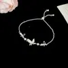Conjunto de Collar y Pulsera de Mariposa Oso Perla con Concha de Zircón Estilo Coreano Estilo Ins Dulce y Lujoso Joyería de Alta Gama