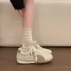 Zapatillas Versátiles para Estudiantes Combinadas con Pantalones de Pierna Ancha Zapatos Blancos para Mujer Estilo Alemán con Cordones para Uso Diario Nueva Colección Primavera 2026 Suela Gruesa