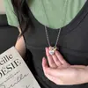 Favorito das Mulheres Coreanas! Colar de Aço Titânio com Coração Prateado e Contas Coloridas para Mulheres 2026 Novo Estilo Corrente de Suéter Acessórios de Design de Nicho