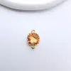 Pedra preciosa Cortada Quadrada Dupla Pendente Cobre com Conservação de Cor Dourado Claro Artesanal DIY Acessórios de Joia Material com Contas de Cristal