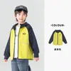 Jaqueta com Capuz Infantil Duoduo 2026 Nova Coleção de Primavera Blusa Color Block com Manga Raglan Infantil para Primavera e Outono