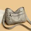 Bolsa de couro macio multicamadas feminina 2024 nova chegada elegante para todas as ocasiões bolsa de mãe de meia-idade e idosa bolsa de ombro de grande capacidade bolsa transversal para mulheres