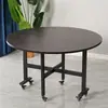 Mesa de Comedor Plegable Móvil para Uso Doméstico en Apartamento Pequeño Mesa Redonda para 8-10 Personas Triple Plegado con Plato Giratorio Mesa Sencilla para Comer