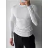 Camiseta Esportiva de Treinamento Fitness Manga Longa Cor Sólida Novo Estilo Transfronteiriça para Homens Musculosos Ajustada