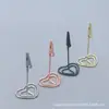 "Coração Menina" Exquisite Suporte de Cartão de Visita Amor Inferior Criativo Metal Desktop Produto Suporte de Etiqueta Suporte de Cartão Vertical
