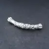 Plata Pura 999 Estilo Chino Retro Rosa Tubo Curvado Tubo de Plata Cuerda DIY Hecha a Mano Accesorios de Plata Media Pulsera Pulsera