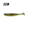 Señuelo blando de cola en T bicolor, disponible en tamaños de 9 cm, 12 cm, 13 cm y 15 cm, con un anzuelo de cabeza de plomo, diseño de gusano blando y una cola en T grande, adecuado para la pesca de lobina