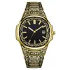 Comercio Exterior Transfronterizo Tendencia Popular Moda Reloj de Correa de Acero para Hombre Cuadrado Calendario en Relieve Reloj de Cuarzo para Hombre Fabricante