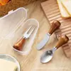 Faca de Manteiga Faca de Madeira para Pão Manteiga de Amendoim Queijo Faca Especial para Manteiga Queijo Geléia Pode Suportar Conjunto de Espátulas Pequenas