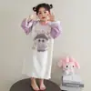 Estilo Nuevo Otoño e Invierno Niñas y Niños Dibujos Animados Franela Cálida Ropa de Dormir para el Hogar Linda Niña Estilo Princesa Ropa para el Hogar