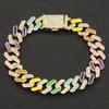 Homens e mulheres europeus e americanos pulseira colorida da moda pulseira personalidade moda estilo de rua usar pulseira de diamante legal