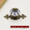 Liga Cerâmica Padrão Alça de Cobre Antigo Acessórios de Ferragens para Móveis Puxador Gaveta Clássico Vintage Puxador de Porta de Guarda-Roupa Armário