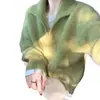 Suéter de punto suave retro estilo francés para mujer, nuevo top casual holgado de otoño e invierno con cuello de solapa