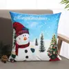 Funda de Almohada Navideña Transfronteriza con Impresión Digital, Funda de Cojín para Sofá con Atmósfera de Dibujos Animados, Cojín para Decoración del Hogar en la Sala de Estar