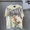 Camiseta Suelta de Manga Corta Retro Moda Hip-Hop Calle Americana Moda Americana Diamante Caliente Emoción Mixta