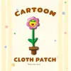 Parches bordados termoadhesivos de comercio exterior al por mayor, parches de tela de flores de dibujos animados para manualidades, accesorios para ropa, parches para reparar agujeros sin coser
