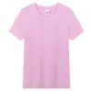 Camiseta publicitaria de color, cuello redondo, manga corta, 190g, personalizable con diseños DIY e impresión, adecuada para uniformes escolares y ropa de grupo