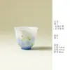 Taza de Té Roja con Flujo Floral Pintado a Mano de Ino Kiyosong, Taza de Degustación Fresca y Sencilla Estilo Chino, Taza Individual de Juego de Té de Porcelana de Jade Helado