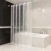 Cortina de chuveiro de cor sólida transfronteiriça com textura 3D, à prova d'água, à prova de mofo, para banheiro, sem perfuração, cortina divisória de banheiro