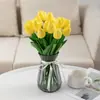 Flor Artificial de Tulipán Mini PU Flor Artificial Transfronteriza Boda Decoración del Hogar Flor Sensación Tulipán Planta Artificial