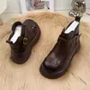 Botines Birkenstock de suela gruesa estilo británico para mujer, nueva colección otoño/invierno 2026, forrados de felpa para abrigar, parte superior de cuero, botas de algodón, que aumentan la altura, adelgazantes, botas tipo Martin