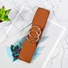 Novo Cinto Feminino Decorativo Saia Camisa Versátil Fivela Redonda Larga Elástico Cobertura de Cintura Feminina Simples da Moda