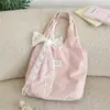 64241 Bolsa de Lona com Bolinhas Branco Leite, Disponível em Várias Cores, Adequada para Passeios de Estudantes, Estilo Casual, Bolsa de Ombro Dobrável